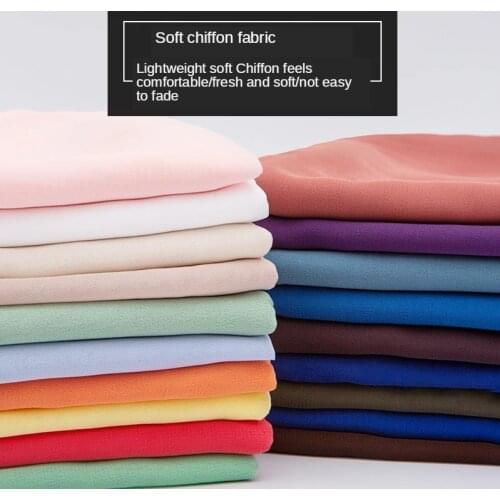 Chiffon Fabric By The Meter Per Opaque for Skirt Dress Clothes The Inner Lining Sewing DIY Thin Brocade White Blue Pink Black