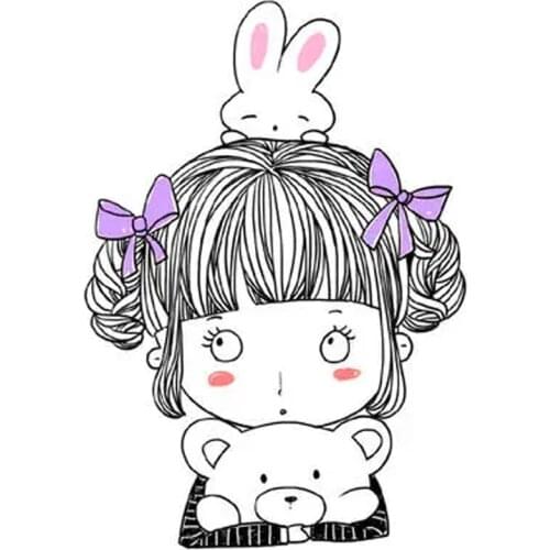 DABOXIBO Cute Girl With Rabbit Clear Stamps Mold For DIY Scrapbooking Cards Making Decorate Crafts 2020 NEW Arrival