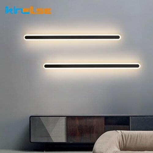 Nordic Minimalist Long Strip Light LED Linear Wall Lamp Indoor Bathroom Mirror Bedside Background Decoration Sconce Lighting