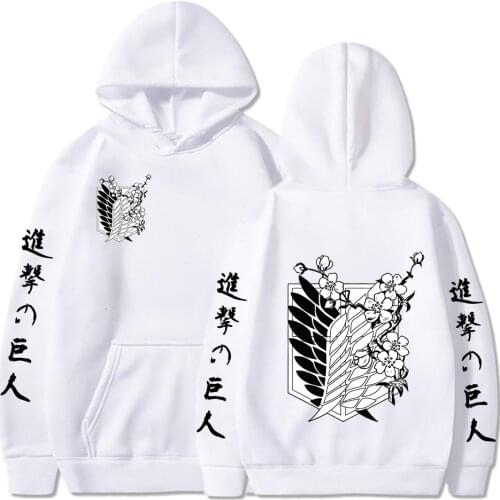 Hot Japanese Anime Attack on Titan Logo Hoodies Men The Final Season Titans Attack Cartoon StreetwearSweatshirts