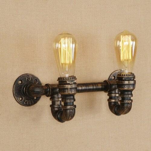 Retro Loft Style Metal Water Pipe Wall Sconce Edison Lamp Industrial Vintage LED Wall Light Fixtures Indoor Lighting Lamparas