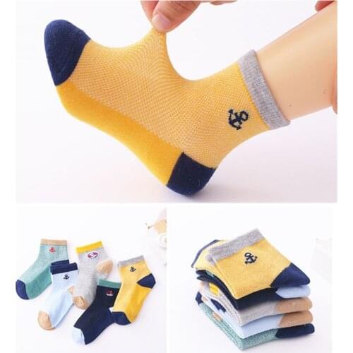Zi Ning 5Pairs/lot 3-12YBaby Socks for Girls Cotton Breathable Mesh Cute Newborn Boy Toddler Short Socks Summer 2020 new