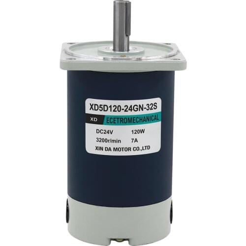 120W DC motor 12V 24V high speed speed regulating motor 1800rpm-3000rpm CW CCW large torque motor