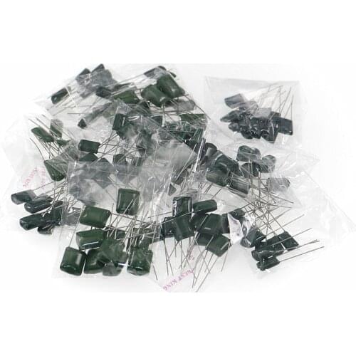 140pcs 14 Value ±10% 630V Polyester Fixed Capacitor Assorted Kit 2J102J-2J683J 10pcs Each Value