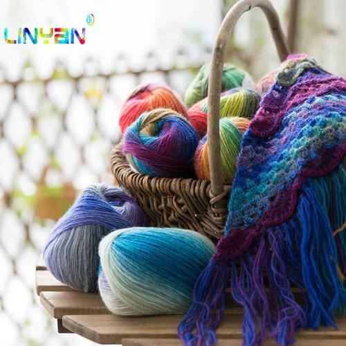 Wholesale 100G/Lot 100% wool Thick Yarn Space Dye Sweater Knitwear Hand Knitting Yarn For Knitting & Crocheting Soft t52