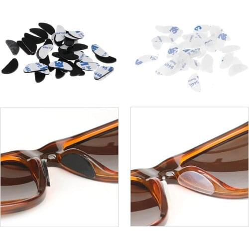20 Pairs Eyeglasses Frames Nose Pads Adhesive Hypo-allergenic Grips Gaskets Anti-Slip Stick on Soft Silicone Pad for Sunglasses