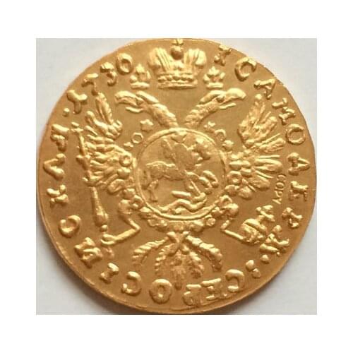 24K gold-plated 1730 russian gold coins copy