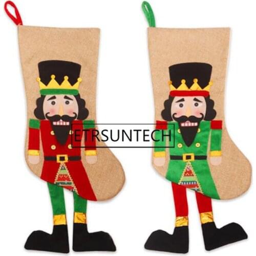 50pcs Christmas Tree Decor Walnut Soldier Stockings Christmas Gift Bag Christmas Sacks Pendant Navidad New Year Ornaments