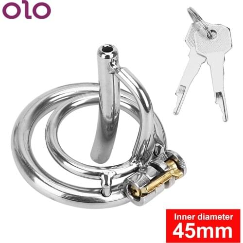 OLO Penis Cage With Catheter Cock Lock Stainless Steel Penis Ring Cock Ring Male Chastity Device Sex Products Sex Toys For Men