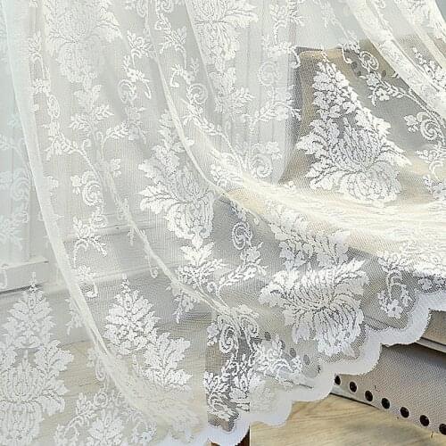 White European Style Window Screen Curtain for Living Room Bedroom Study Princess Lace Mosquito Net Damascus Tulle Custom