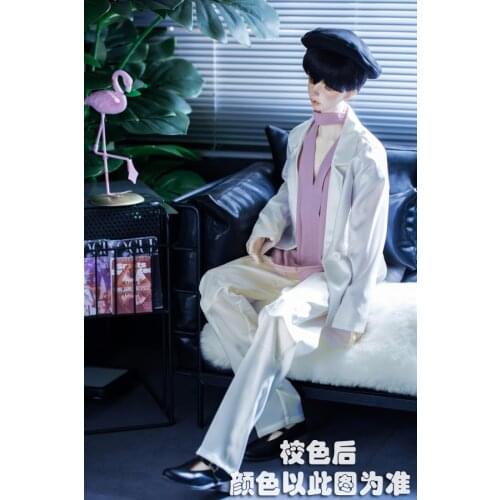 BJD doll clothes are suitable for 1/3 1/4 uncle size Pearl White casual suit suit doll accessories (coat + pants)