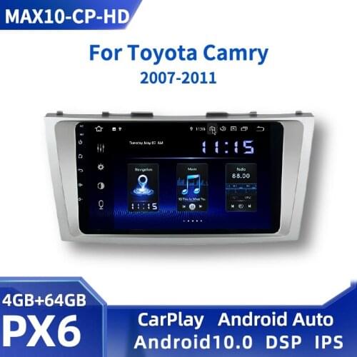 9" Android 10.0 Car Radio for Toyota Camry 2006 2007 2008 2009 2010 2011 GPS Navi CarPlay DSP 1280*720 IPS screen 4GB+64GB MAX10