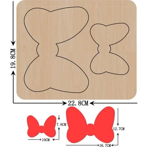 Diy butterfly bow wooden die & wood + metal cutting dies 2021 new craft knife blade punch die for diy leather fabric bowknot die