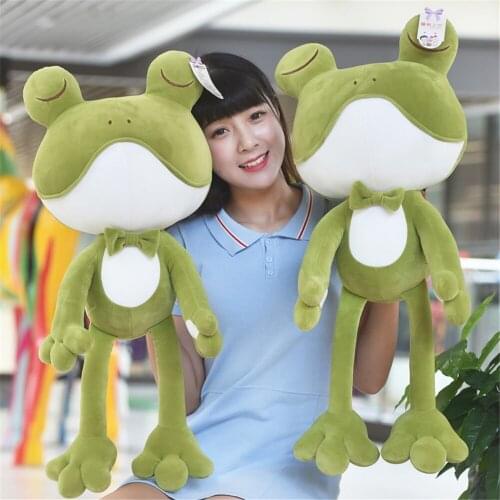 Fancytrader Cuddly Big Plush Frog Toys Soft Stuffed Green Frog Animals Doll for Kids Gifts 3 Sizes