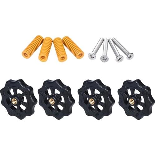 Heatbed Spring Leveling Kit Leveling Nut+Spring+M4 Screws for Anet A8 ET4PRO ET5, for CR-10/10S, CR-10 Mini, CR-X