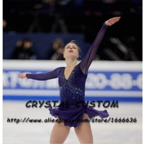 Crystal Custom Figure Skating Dresses Girls New Brand Ice Skating Dresses For Competition DR4558
