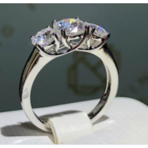 18k white Gold Moissanite womens ring Good gift for women jewelry shiny gem with certificate engagement ring