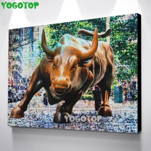 Running Bull Statue Rhinestone Diamond Painting Diy 5D Wall Decoration Square Round Drill Cross Stitch Embroidery Mosaic YY4981