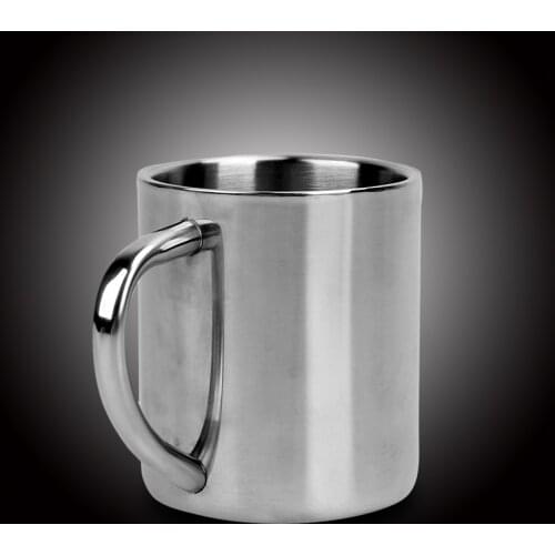 220ml Stainless Steel Mug Student Double Wall Mugs Travel Tumbler Coffee Tea Mugs Drinkware Handle Travel Cups