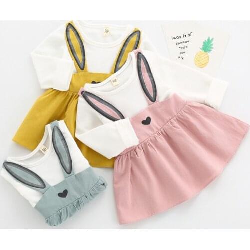 Winter Autumn Baby Girl Dresses 0-3Y Girls Long Sleeve Dress Cute Rabbit Print Princess Vestidos Toddler Girl Christmas Outfits