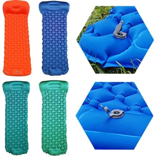 Inflatable Sleeping Pad Tent Mat Camping Hiking Air Mattress with Pillow