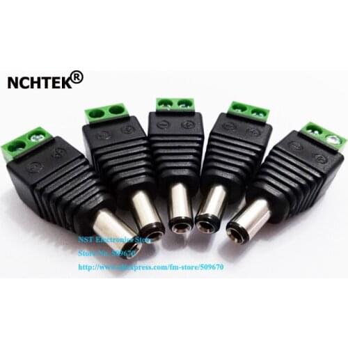 NCHTEK DC 5.5x2.5mm Male Plug Power Connector Adapter For CCTV Systems/Free shipping/25PCS