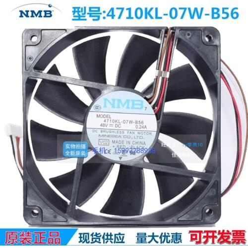 New original NMB 4710KL-07W-B56 12025 48V 0.24A 12CM industrial server fan