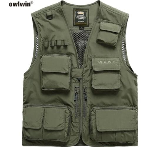【New store 】 2019 Fishing Jacket Fishing Vest Outdoor Fishing Photography Mountaineering Thin Multipocket Large Size Loose Vest