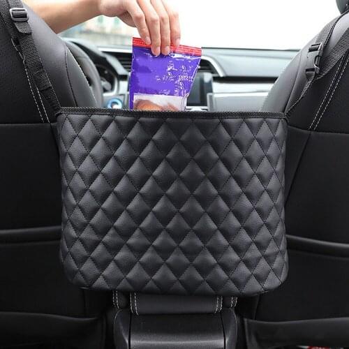 Car Seat Organizer Back Storage PU Leather Pocket Handbag Holder Waterproof Travel Bag Stowing Tidying Multi-Pocket Luggage Net