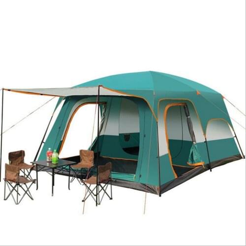 Multi-Function Outdoor Team Travel 2-12 People Camping Tent 3 Rooms With Summer Ventilation Design