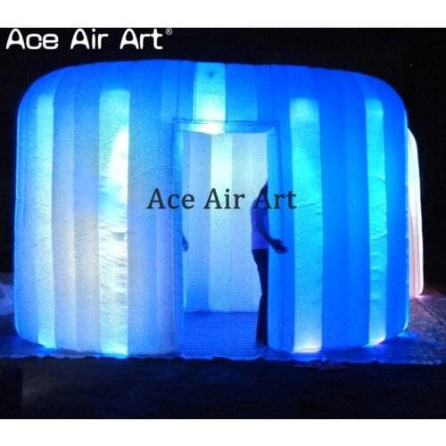 Portable inflatable office tent,office equipments with colorful Led light for exhibitions