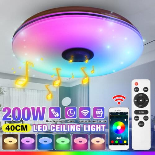 200W 40cm RGB Dimmable Music Ceiling Light Home Lighting Remote APP Control bluetooth Music Light Bedroom Smart LED Ceiling Lamp