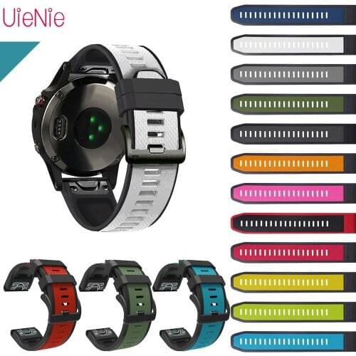 22 26mm Sport Silicone Watchband Strap for Garmin Fenix 6 Pro 6X 5X 5 Plus Women Men smartwatch Steel buckle Easyfit Wrist Band
