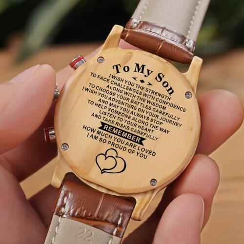 Engraved Luxury sports watches mom To My Son You're Capable Of Achieving Anything You Put Your Mind