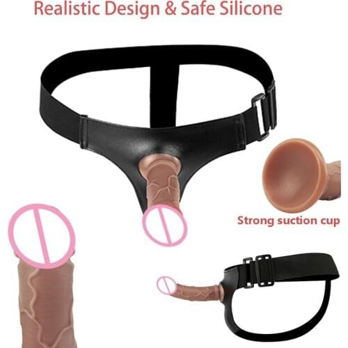 G-spot Silicone Penis Soft Dildo For Women Sex Toys Adjustable Belt Strapon Dildo Stimulator For Lesbian Suction Cup Dildo Pants