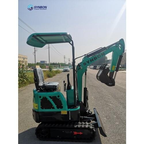 SYNBON Drilling Bulldozing Mini Excavator 1Ton Small Digger Ditch Cleaning Garden Cultivation Desilting Farming Landscaping