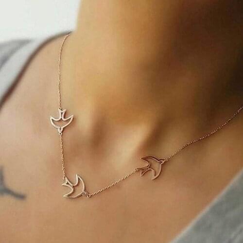 Three Dovetail Silver Necklace