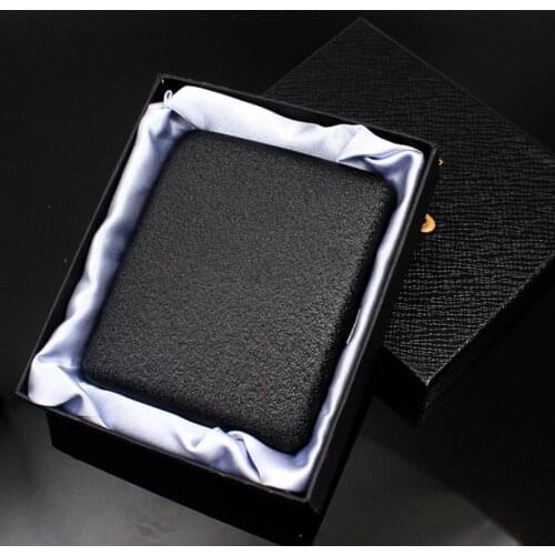 Unique Retro Metal Black Matte Cigarette Case Portable Personality Flip cigaret pack 20 Cigarette Boxes Man Smoker Gift