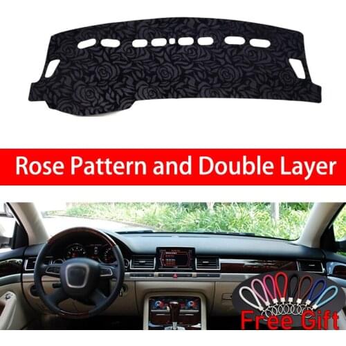 Rose Pattern For AUDI A8 2004 2005 2006 2007 2008-2017 Dashboard Cover Car Stickers Car Decoration Car Accessories Car Decals