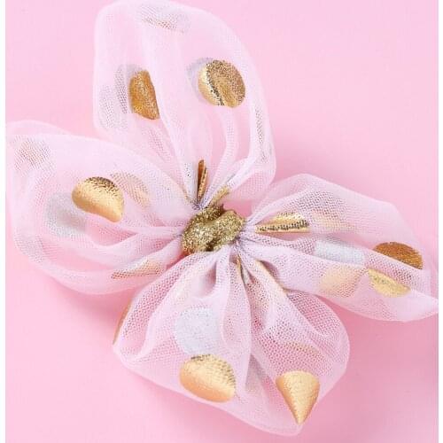 Korean Fashion Childrens Hairpin Kids Accessories Baby Girl Princess Mesh Bowknot Crown Hair Clip Birthday Christmas Gifts