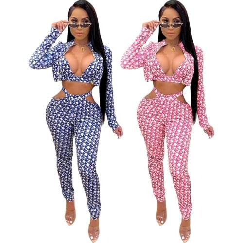In stock Women Three Piece Set Outfits Women Girls' Coats Jackets 2 Piece Set Sexy Tracksuits Joggers Fashion Fall Clothes