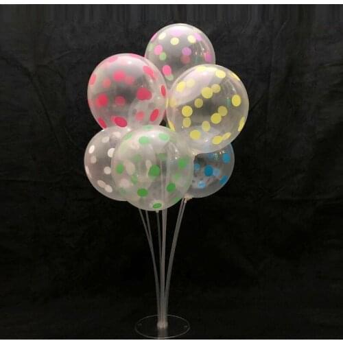 10pcs/set 12inch Transparent Colored Dot Latex Balloon Holiday Party Decoration Balloon Five-pointed Star Printing Balloon