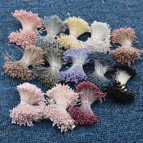 400pcs 1.5mm Mini Double Heads Stamen Handmade Artificial Flowers For Wedding Party Home Decoration DIY Scrapbook Accessories