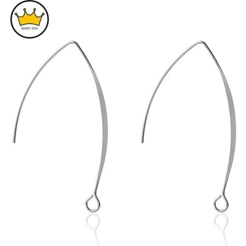 50pcs/lot Stainless Steel Great France Earring Hooks V Shape Kidney Earring Ear Wires Findings DIY Jewelry Accessories Wholesale
