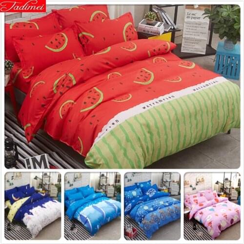 Watermelon Pink Big Size Duvet Cover 3/4 pcs Bedding Set Kids Couple Bed Linen Full King Queen Single Size 1.5m 1.8m 2m Bedlinen