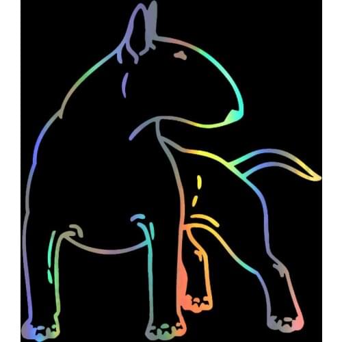 Car Sticker Vinyl 12.3*14cm Bull Terrier Dog Fun Dog Personal Sticker On Car Funny 3D Decal Motorcycle Stickers Car Styling