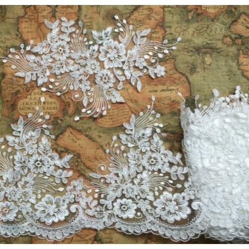 Free shipping 3Yards/lot Quality lace decoration wedding dress veil lace decoration 20cm