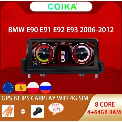 8 Core Android 10.0 Car Radio For BMW E90 E91 E92 E93 2005-2012 GPS Navi BT 4G LTE IPS Touch Stereo 4+64G RAM Carplay 1920*720