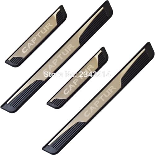 For Renault CAPTUR KAPTUR 2014-2019 2020 Accessories Stainless Door Sill Scuff Kick Plate Protector Trim Guard Cover Car Styling
