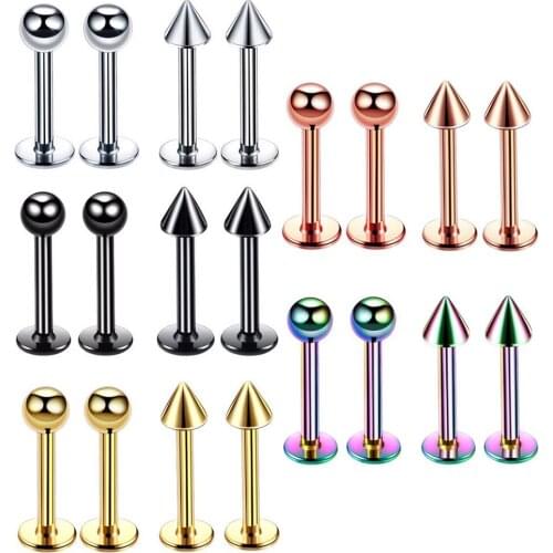 G23 Titanium Basic General Body Piercing Rings Ear Studs Eyebrow Nipple Nose Labret Septum Lip Segment Rings Industrial Barbell